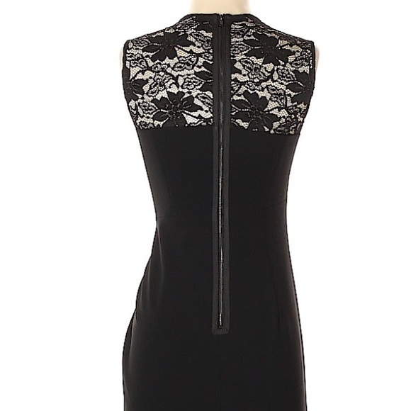 Teri Jon Dress 6 Black Cocktail Lace Formal Rickie Freeman Ruched Sheath medium - Picture 3 of 8